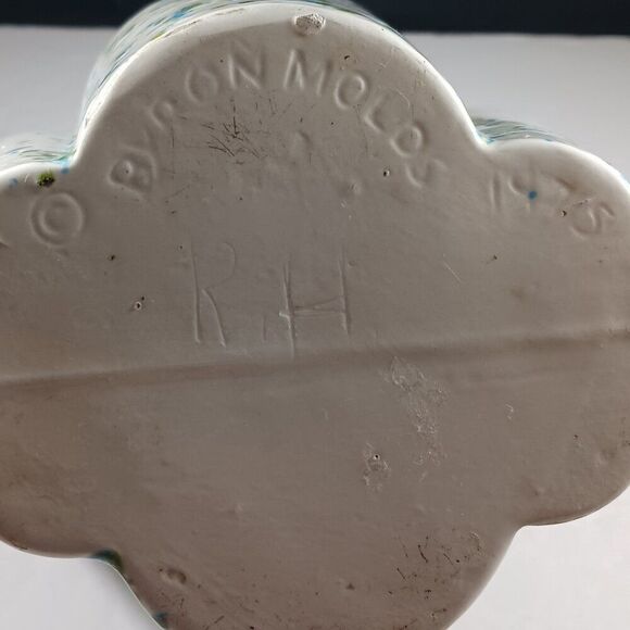 MCM 1975 Blue Green Splatterware Bud Vase / Utensil - Picture 6 of 12